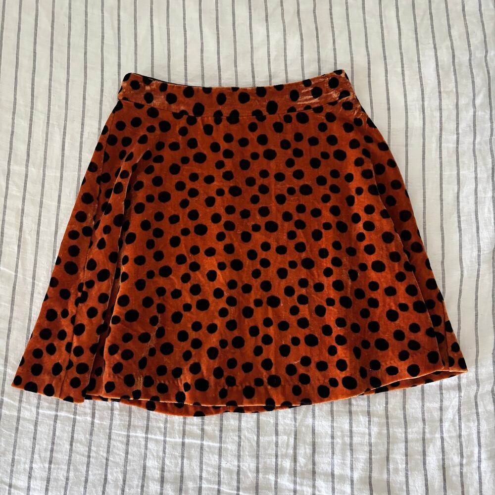 Madewell velvet circle mini skirt in leopard dot - size 00